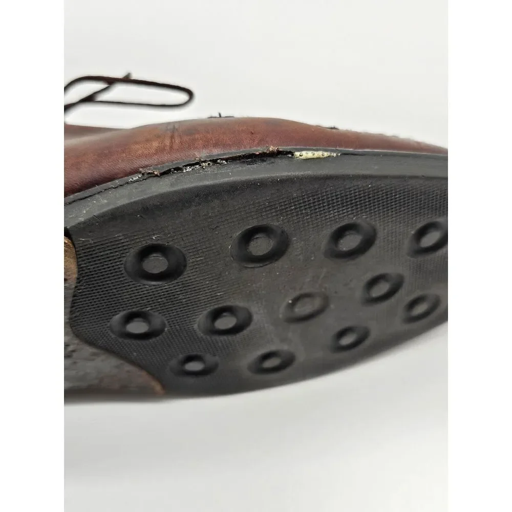 Vintage Kenneth Cole New York Made In Italy Brown Leather Ankle Boots 10 Lace Up